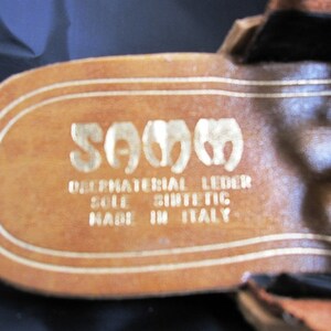Vintage Leder Sandalette 37 EU Zehen Trenner Flip Flop Bild 2