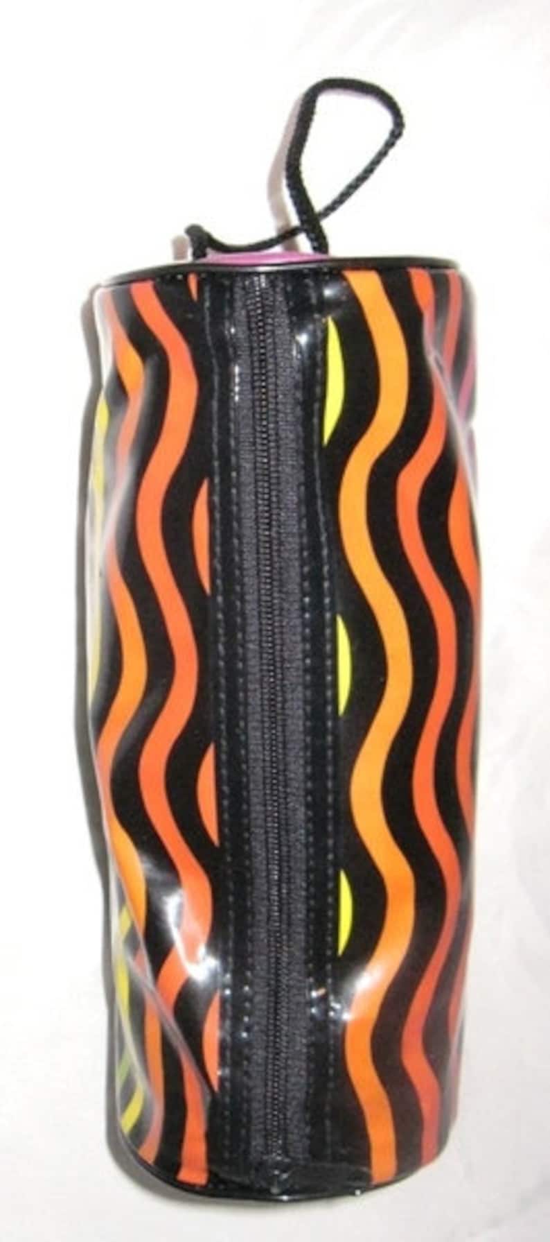 Vintage Pencil Case in Pop Art 70s Wave Pattern Pens Bag Toiletry Bag image 4