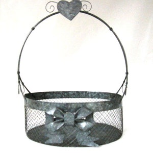 Baskets with heart made of silver wire and single wire image 7