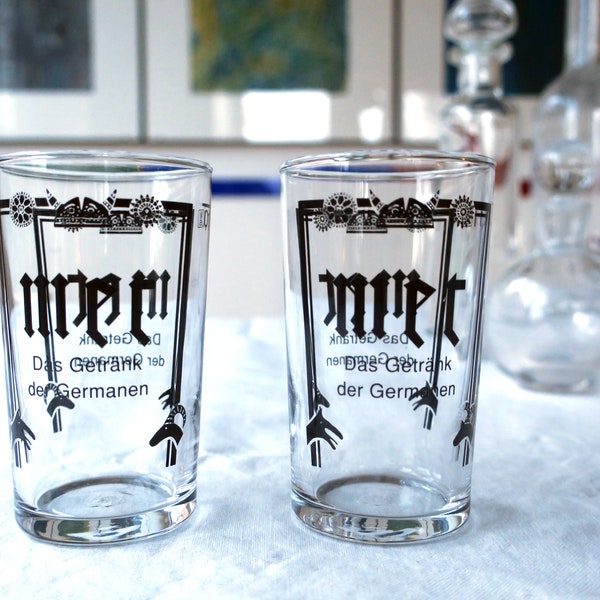 Vintage two mead drinking glasses