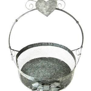 Baskets with heart made of silver wire and single wire image 8