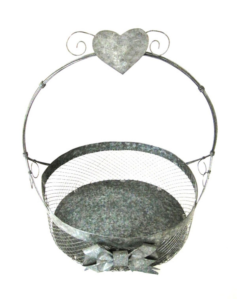 Baskets with heart made of silver wire and single wire image 8