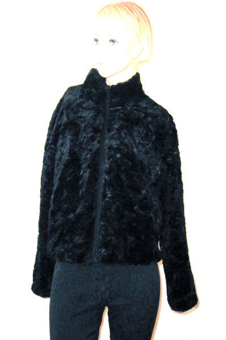 Vintage Fell Wendejacke in Schwarz Bild 4