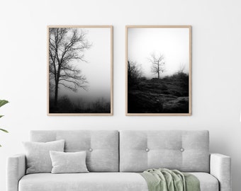 Set of 2 B2 Prints, Tree Poster, Nature Digital Print, Nordic Design, Digital Poster Download, Minimalist Art, Minimalist Style Decor