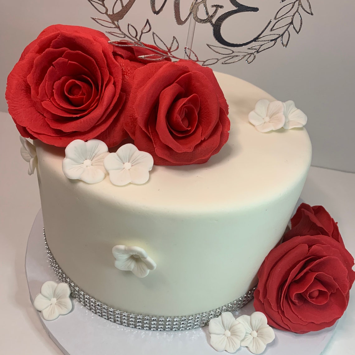 Fondant Rose Toppers 3D Flower Toppers Edible Roses Etsy