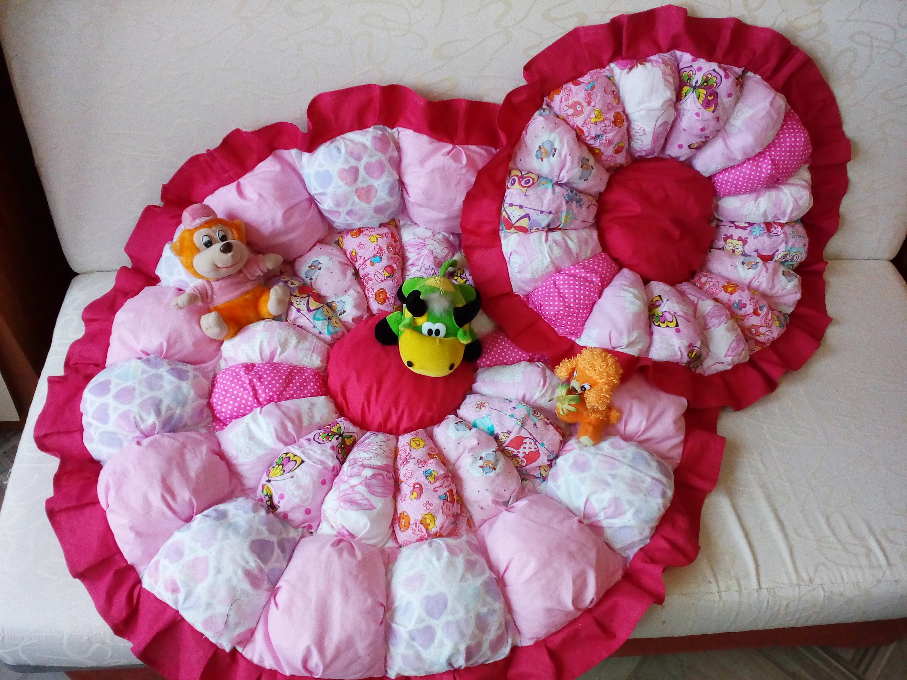 Round baby play mat Set Puff quilts Padded play mat for baby Etsy