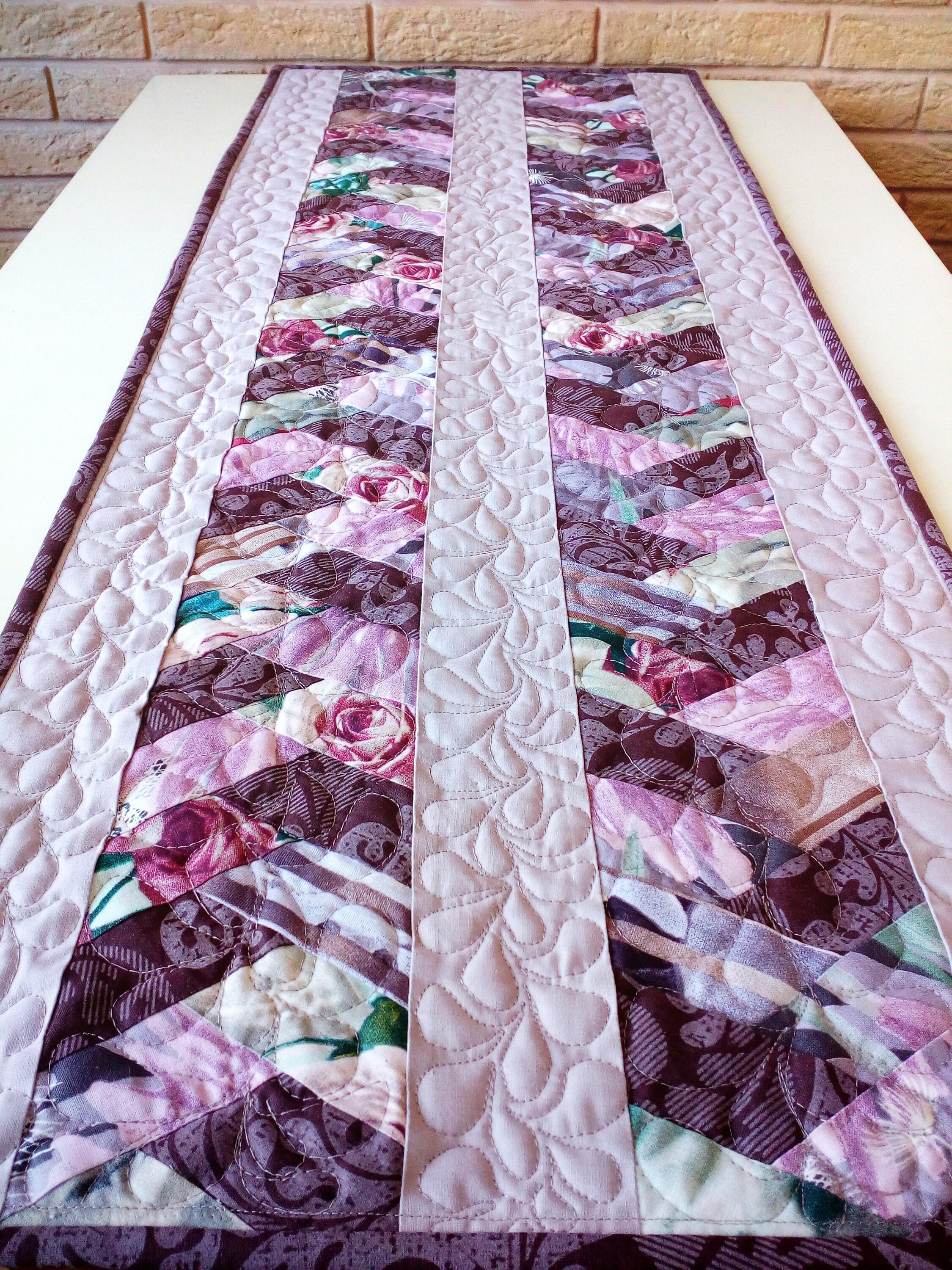 Quilted table runners Handmade table runners Rustic table Etsy