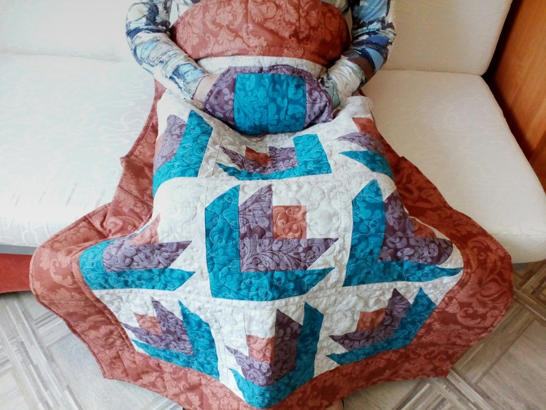 Lap quilt with pockets Wheelchair blanket Handmade quilt Etsy