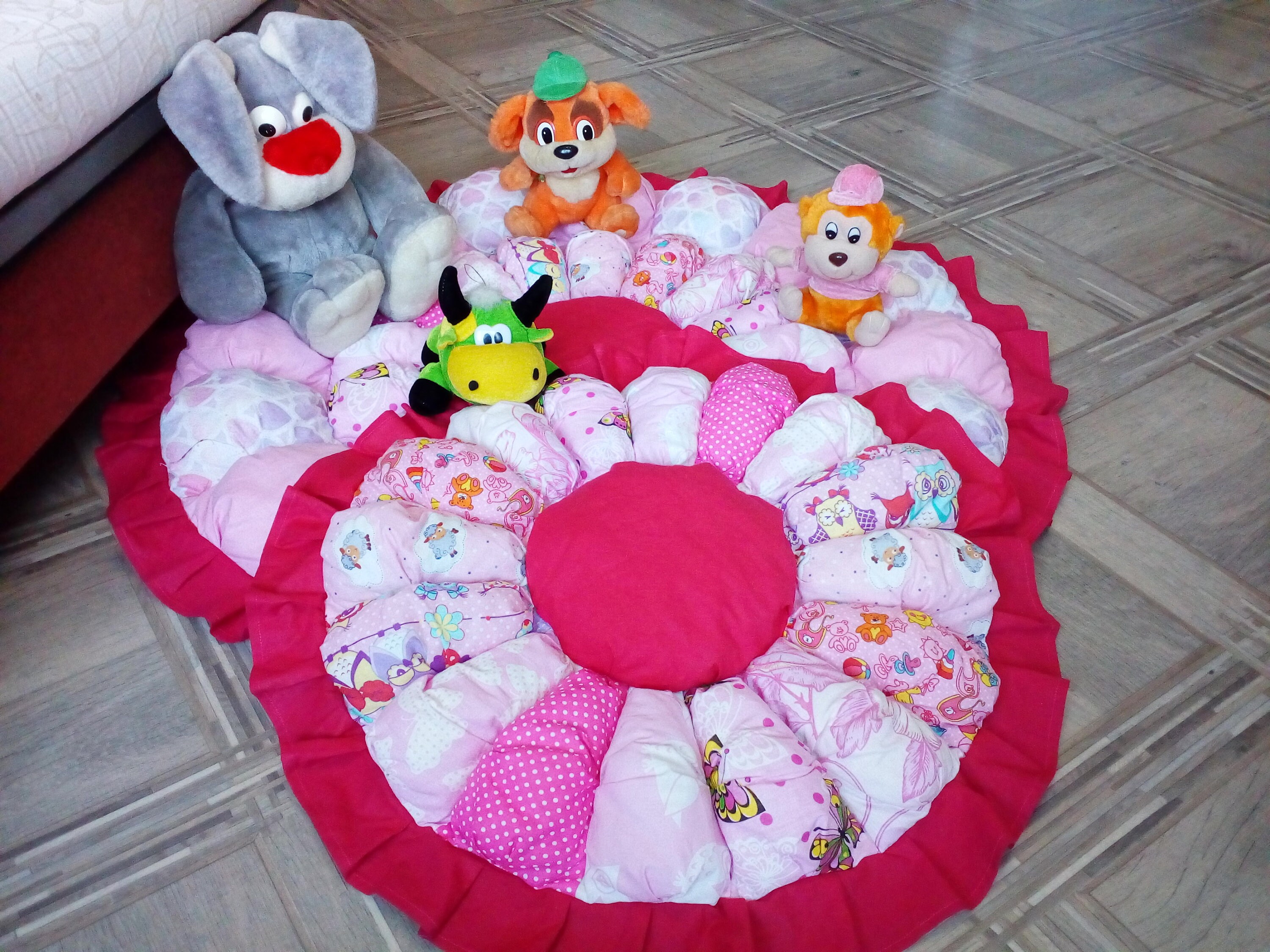 Round baby play mat Set Puff quilts Padded play mat for baby Etsy