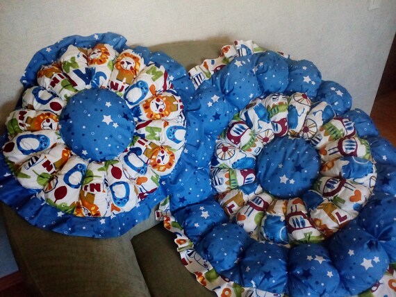 Baby Play Mat Padded Round Baby Play Mat Set Puff Quilt Etsy