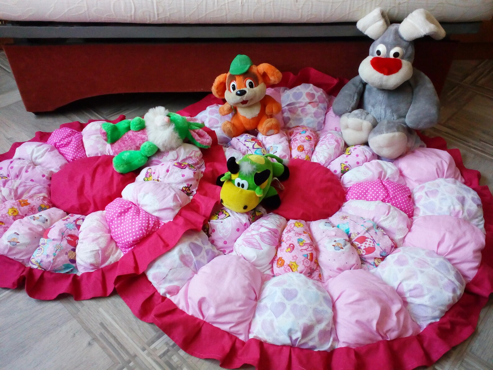 Round baby play mat Set Puff quilts Padded play mat for baby Etsy