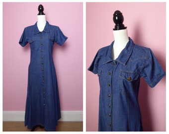 denim maxi shirt dress uk