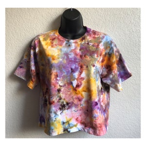 Preorder* Dyed cropped boxy tee, dyed to order, ships in 5-7 business days, boho style lounge cotton top, fall + autumn tie dye gift for her
