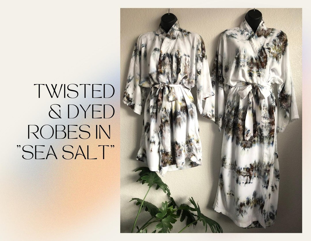 Twisted & Dyed Robes in SEA SALT Unique Tie Dye Bathrobe Etsy