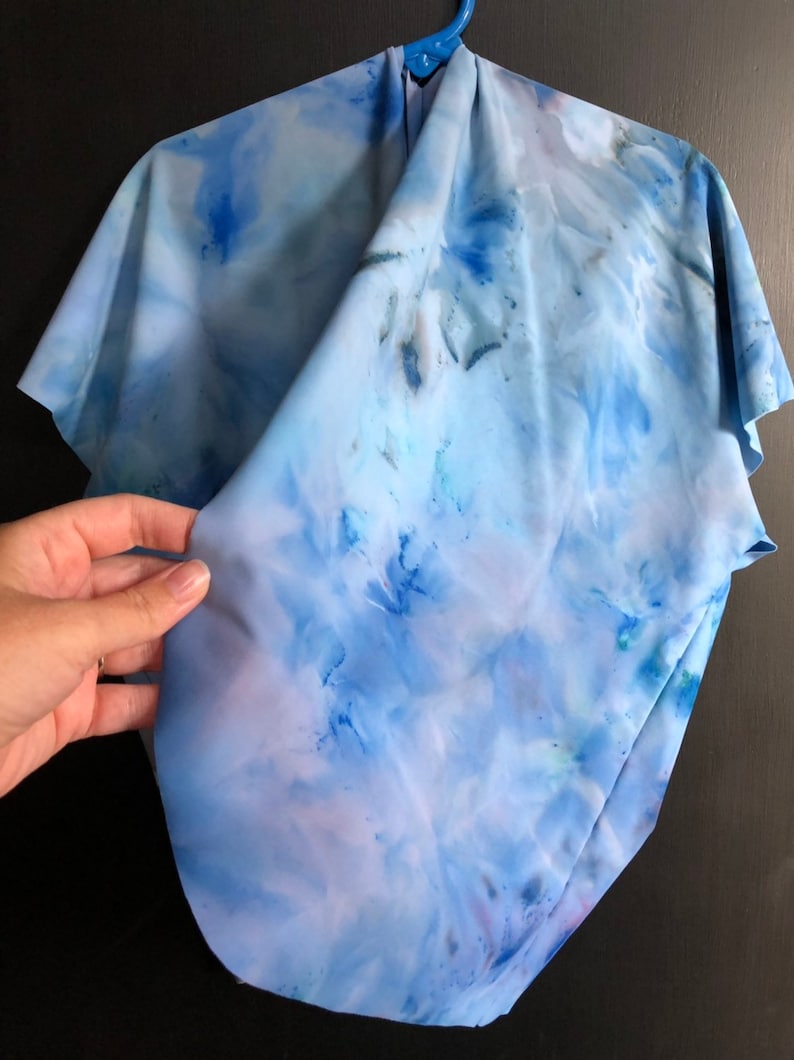 mini swim cover kimono in ocean one of a kind ice dyed toddler size rayon-spandex blend