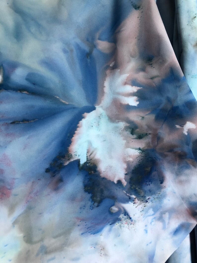 mini swim cover kimono in ocean one of a kind ice dyed toddler size rayon-spandex blend