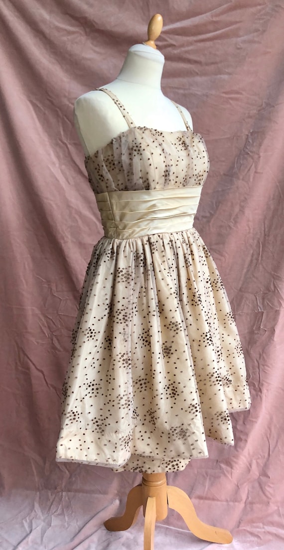 Vintage late-50s early-60s peplum cocktail dress … - image 3