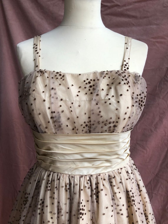 Vintage late-50s early-60s peplum cocktail dress … - image 5