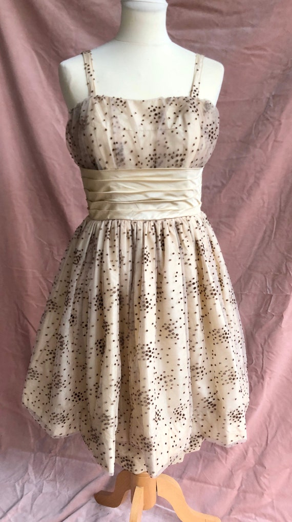 Vintage late-50s early-60s peplum cocktail dress … - image 2