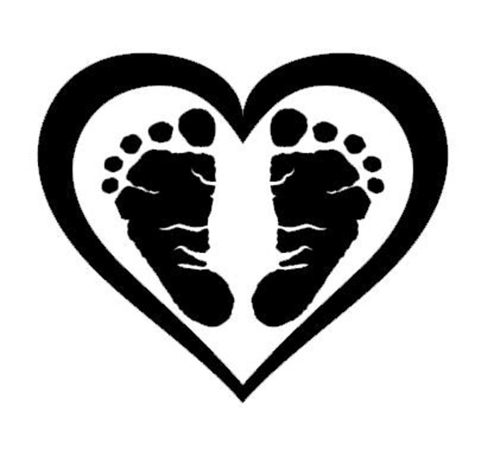Baby Footprint Heart Decal Baby Footprint Sticker Car Decal Etsy UK