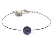 Sodalite Beaded Minimalist Bracelet, Zodiac Bracelet, Stainless Steel, Birthstone bracelet, Gift for Her Him, Wire Bracelet, Mini Cosmo