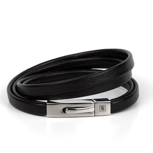 Leather Bracelet "Mystical Black" / Wrap Leather Cuff / Mystery Bracelet / Women gift / Gift for her / Black Bracelet / Leather Bangle