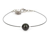 Obsidian Beaded Minimalist Bracelet, Zodiac Bracelet, Stainless Steel, Birthstone bracelet, Gift for Her Him, Wire Bracelet, Mini Cosmo