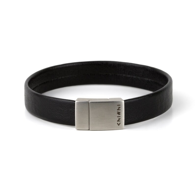 Leather Bracelet "Less Is More" / Wrap Leather Cuff / Black Elegance / Christmas Gift / Fashion Jewellery / Gift for her / Natural bild 7