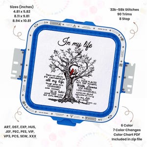 In my Life Embroidery Pattern In My Life Beatles Machine Embroidery Designs Embroidery In My Life Pattern Instant Download Digital File DST