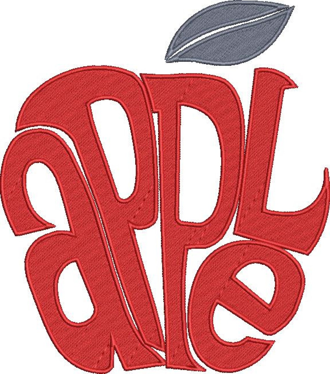 Apple Word Art Embroidery Pattern Etsy