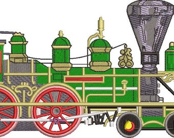 Old Train Embroidery Design