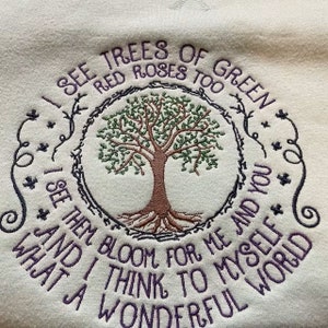 I See Tree Of Green Machine Embroidery Song Trees Green Red Roses Too Embroidery Design Machine Embroidery I See Trees Of Green PES DST