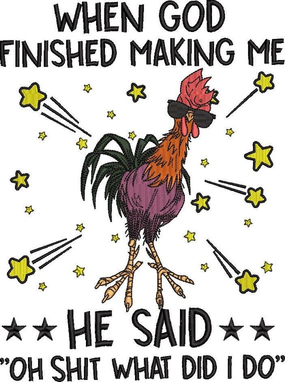 Funny Chicken Quote Embroidery Pattern Etsy