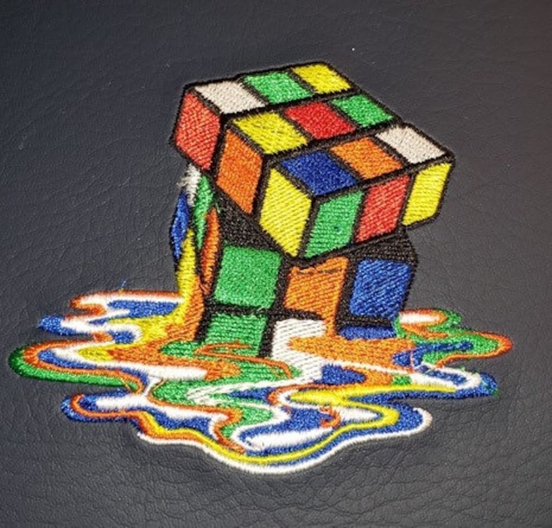 Melting Rubik Cube Embroidery Pattern Rubik's Cube Machine Embroidery