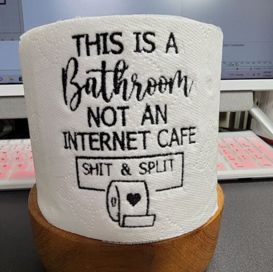 Bathroom Embroidery Designs Funny Embroidery Pattern Toilet Paper