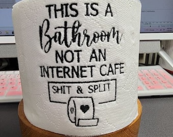 Badkamerborduurontwerpen Grappig borduurpatroon Toiletpapier borduurontwerpen Grappige badkamerborduurontwerpen Borduurcitaten
