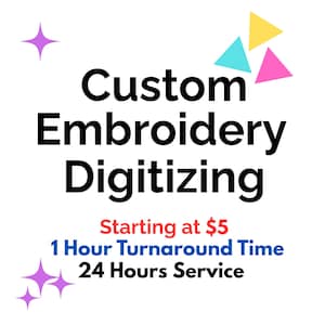 Custom Embroidery Digitizing Service, Logo Digitizing, Image to Custom Embroidery Send in Your Item, Digitize Machine Embroidery Designs