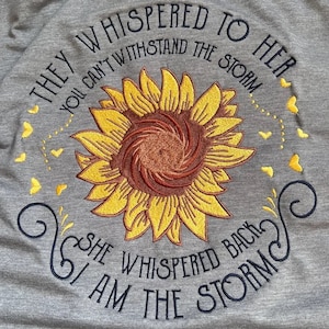 I Whispered To Her, She Whispered Back Embroidery Pattern Feminist Embroidery Pattern I Am The Storm Embroidery Design Instant Download