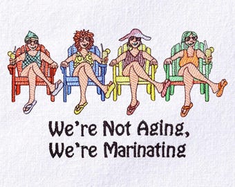 Diseño de bordado divertido para mujeres, patrón de bordado para ancianas, cita divertida de amigas, archivo de bordado a máquina