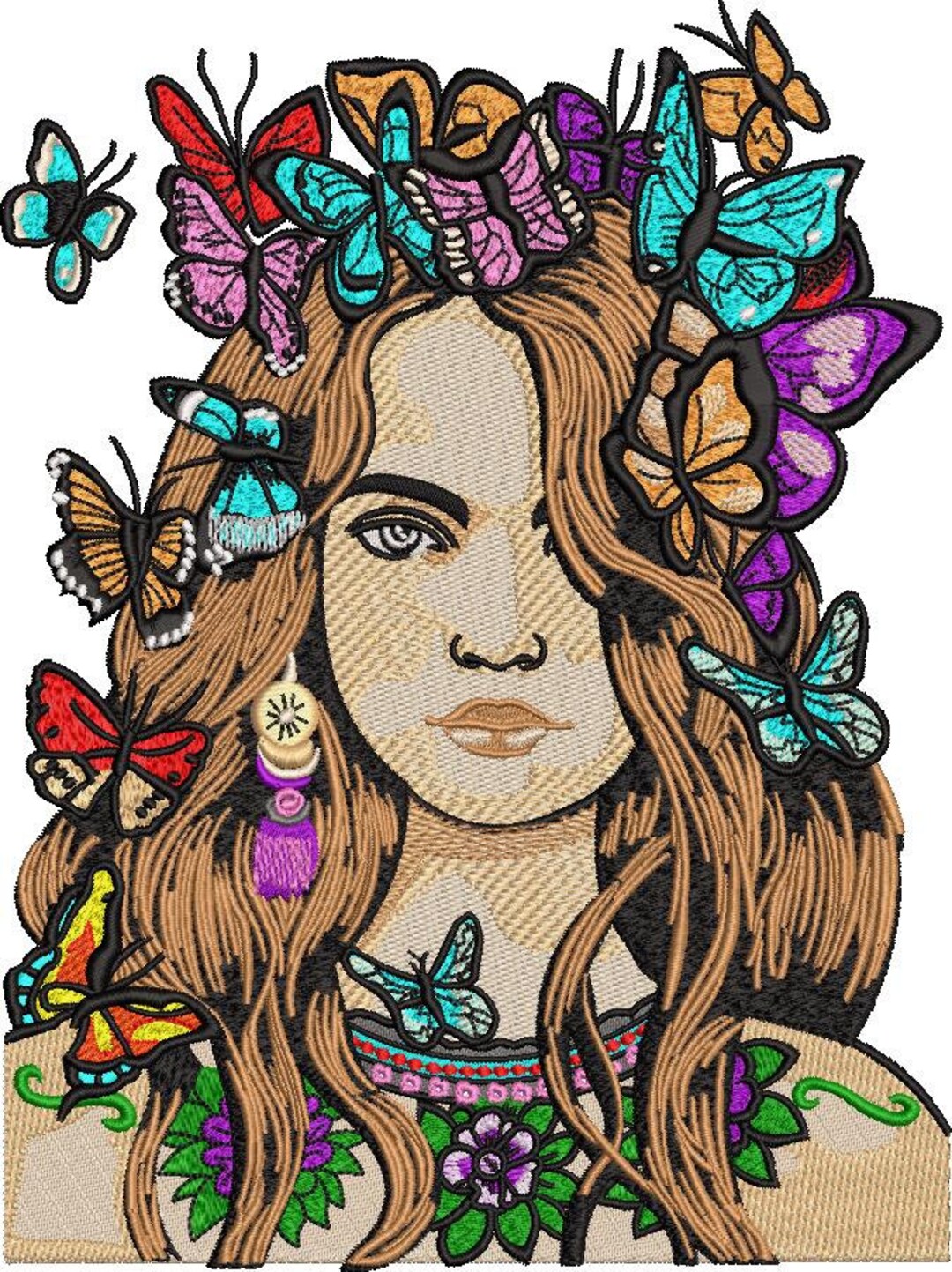 Girl Loves Butterfly Embroidery Design Butterflies Embroidery Etsy