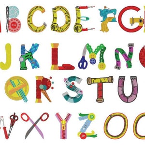Sewing Alphabets A to Z Embroidery Pattern Children&#39;s Decorative Machine Embroidered Alphabets Machine Embroidery Alphabet Designs PES DST