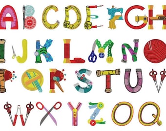 Alfabetos de costura de la A a la Z, patrón de bordado, alfabetos decorativos bordados a máquina para niños, diseños de alfabetos para bordado a máquina PES DST