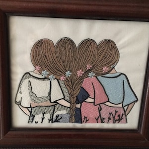 Freunde für immer Mädchen Stickerei Friends Stickmuster Beste Freunde Stickmuster Stickdateien Stickmuster Sofort Download PES DST
