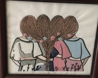 Friends Forever Girls Embroidery Friends Embroidery Design Best Friends Embroidery Designs Girlfriends Embroidery Instant Download PES DST