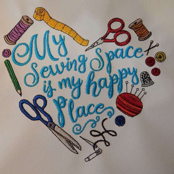 My Sewing Space Is My Happy Place Pattern My Sewing Room Sewing Is My Happy Place Machine Embroidery Design My Happy Space Instant Download