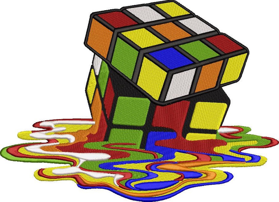 Melting Rubik Cube Embroidery Pattern Rubik's Cube Machine - Etsy