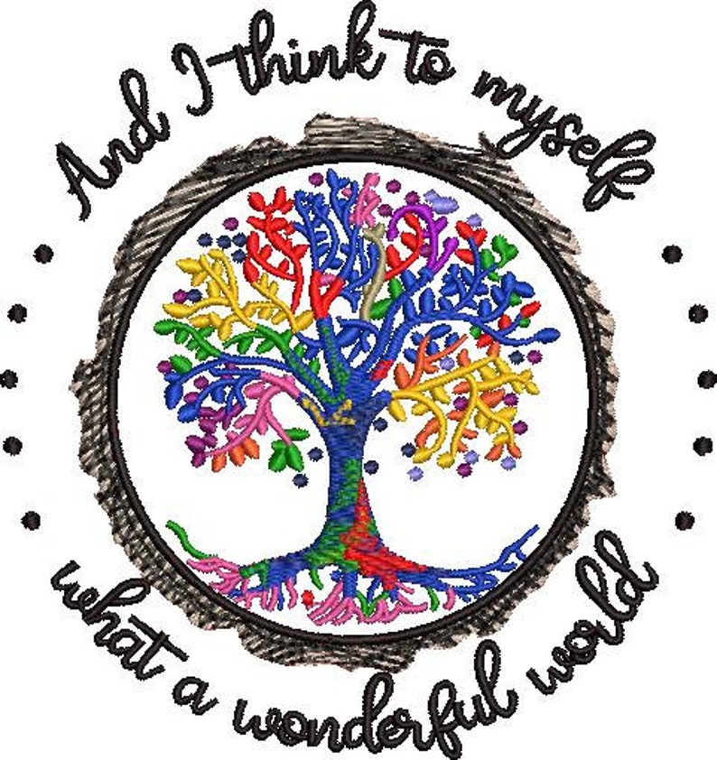 What a wonderful world embroidery design embroidery pattern  etsy