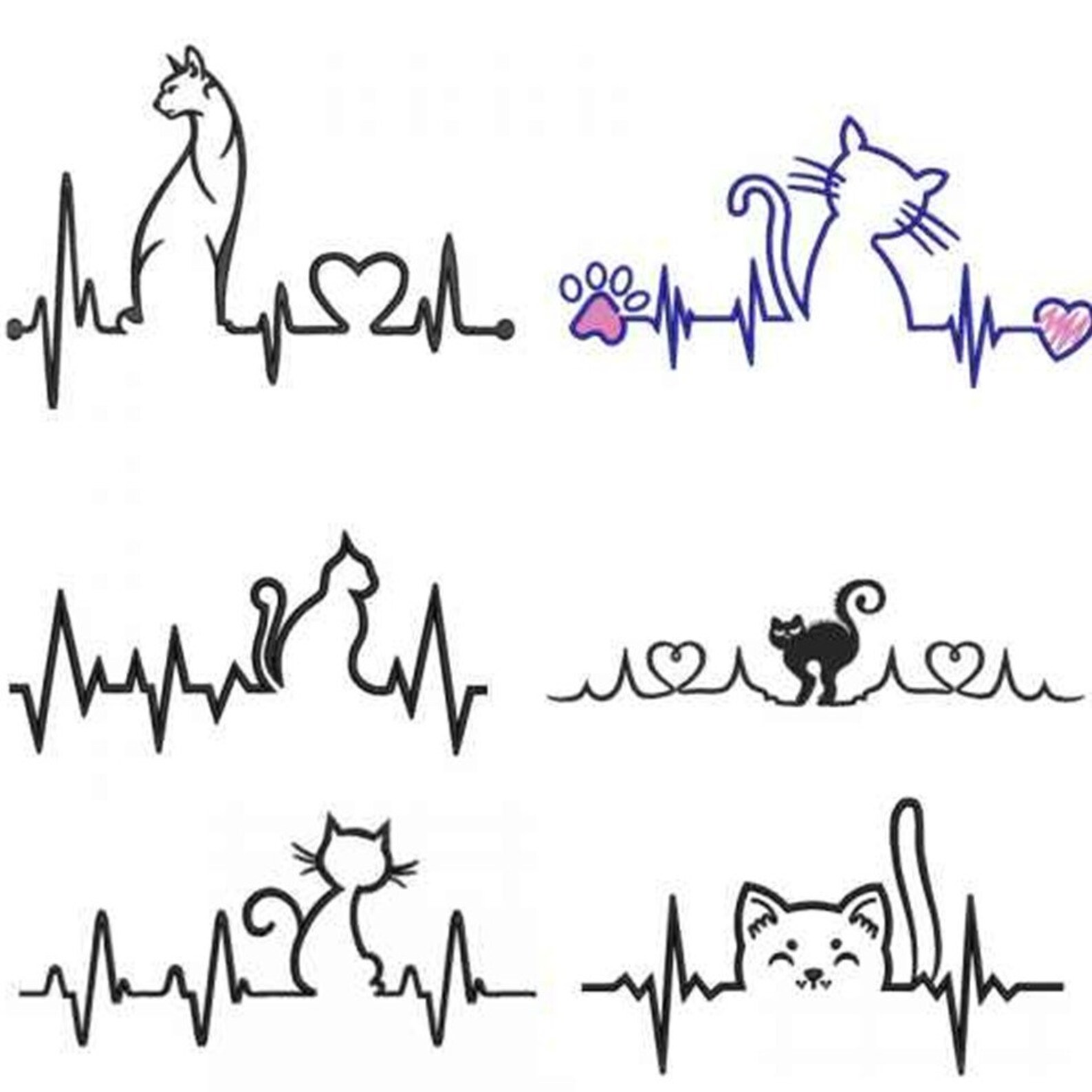 Cat Heart Beat Collection Etsy