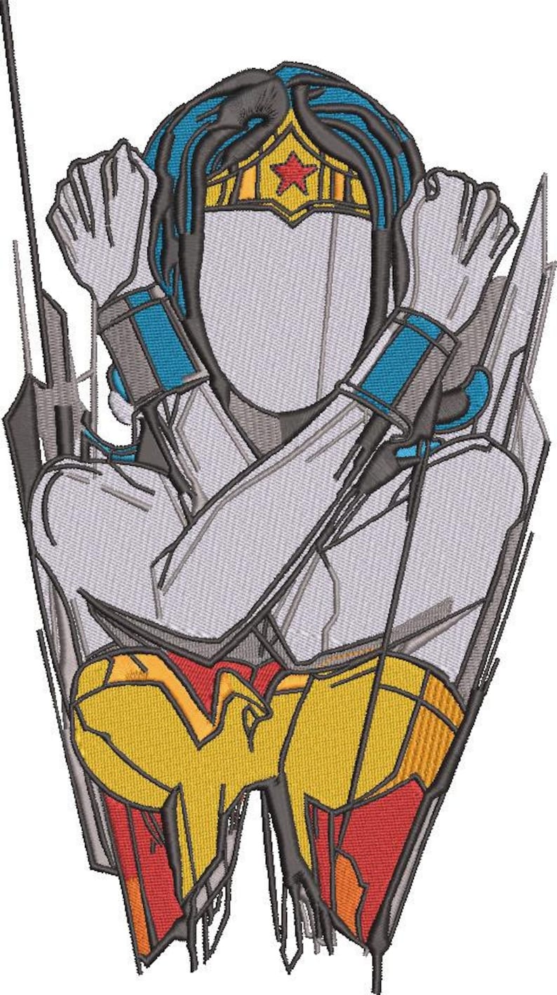 Wonder woman embroidery sybju  etsy Wonder woman embroidery sybju  etsy