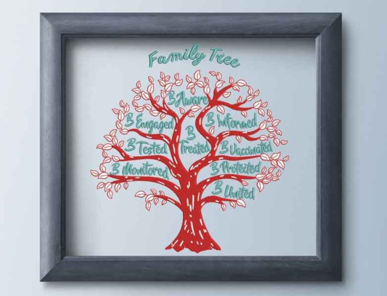 55+ Family Tree Embroidery Design